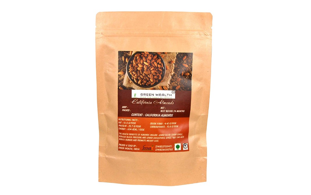 Green Wealth California Almonds   Pack  400 grams